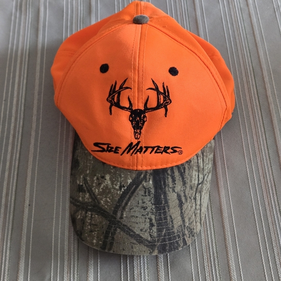 Outdoor Cap Co Size Matters Buck Skull Camouflage Q3 Neon Orange Camo Cap - Picture 12 of 13